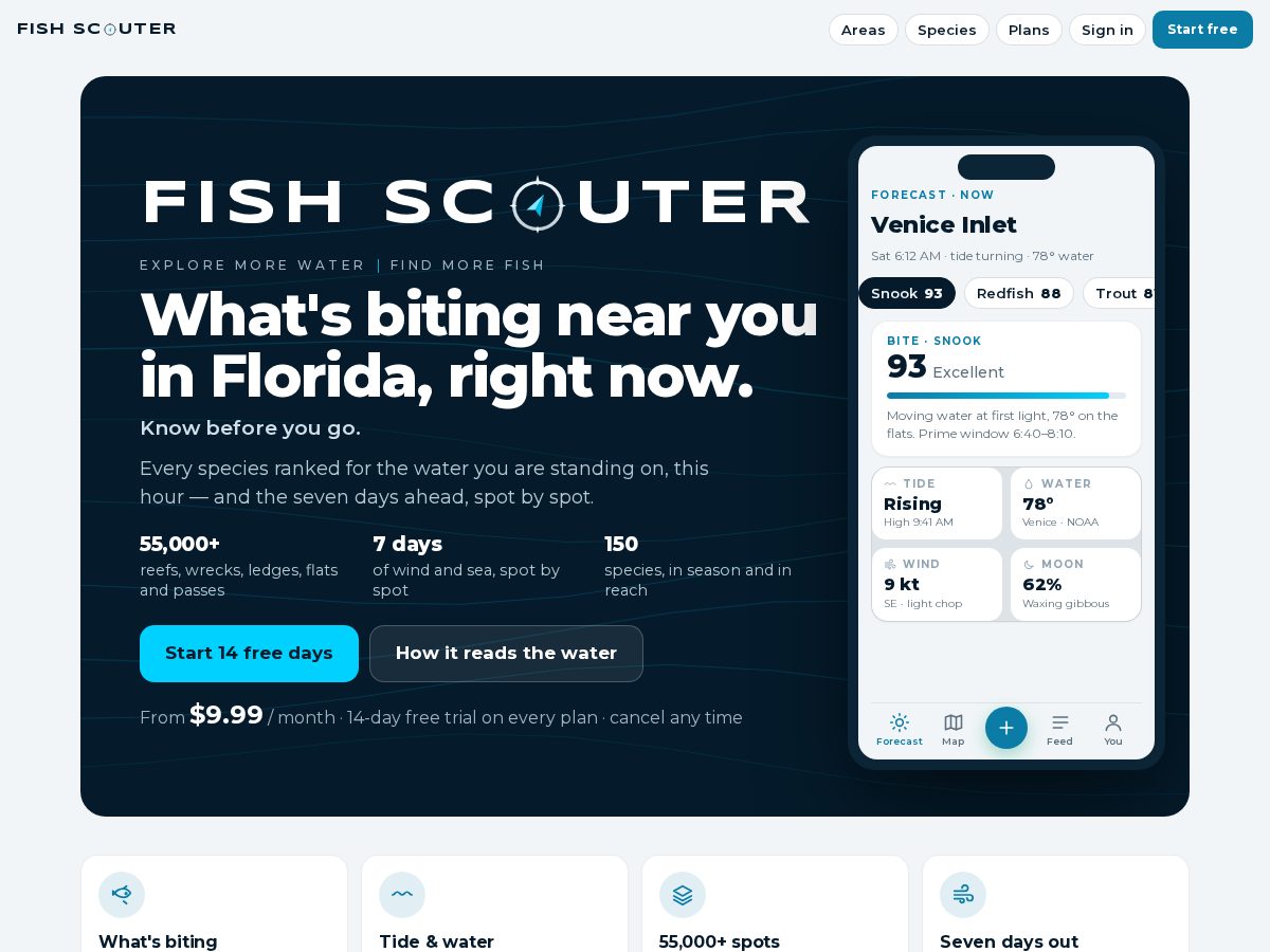 Landing-page snapshot of fishscouter.com