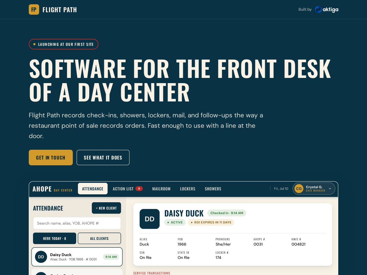 Landing-page snapshot of flightpathapp.org
