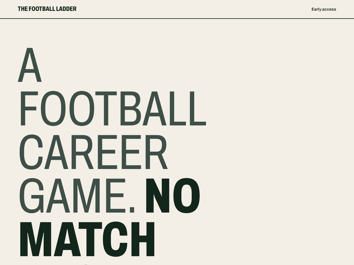 Landing-page snapshot of footballadder.com