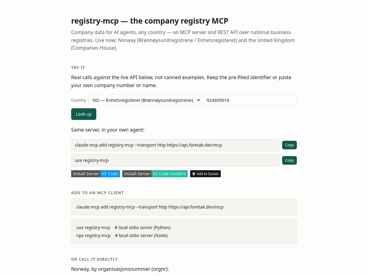 Landing-page snapshot of foretak.dev