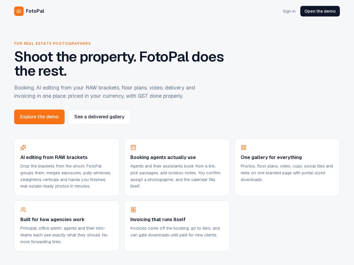 Landing-page snapshot of fotopal.app