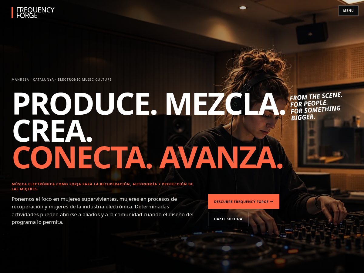 Landing-page snapshot of frequencyforge.org