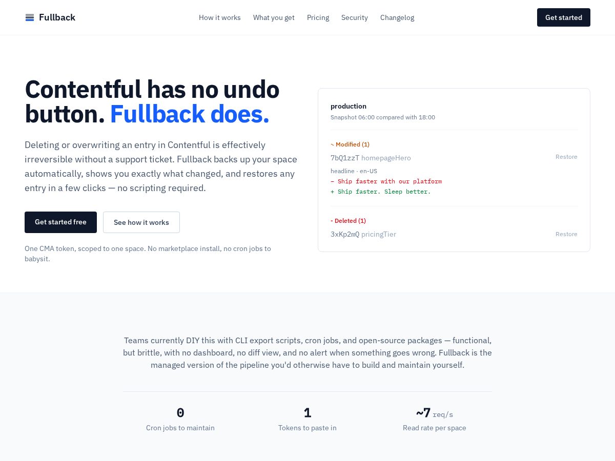 Landing-page snapshot of fullback.app