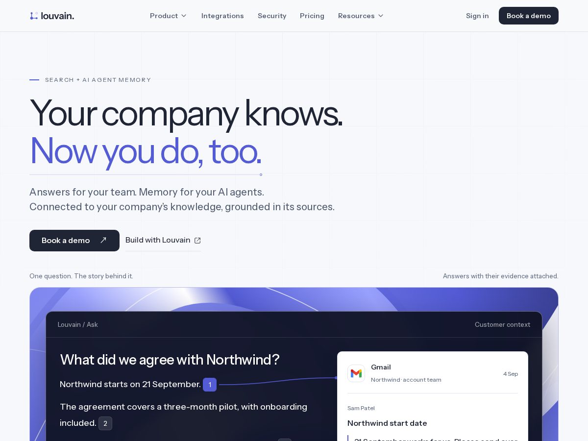 Landing-page snapshot of getlouvain.com