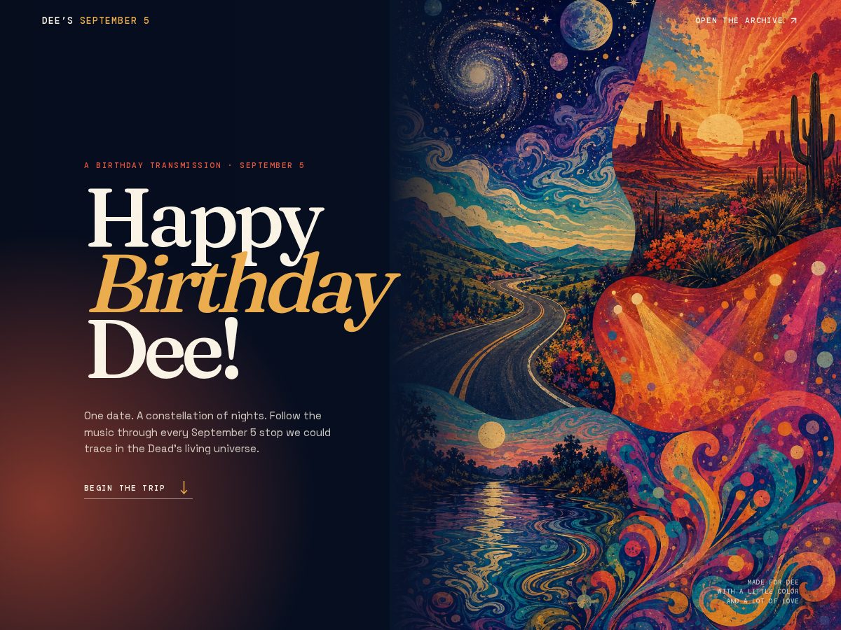 Landing-page snapshot of happybirthdaydeeanne.com