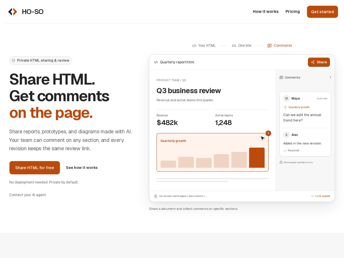 Landing-page snapshot of ho-so.net