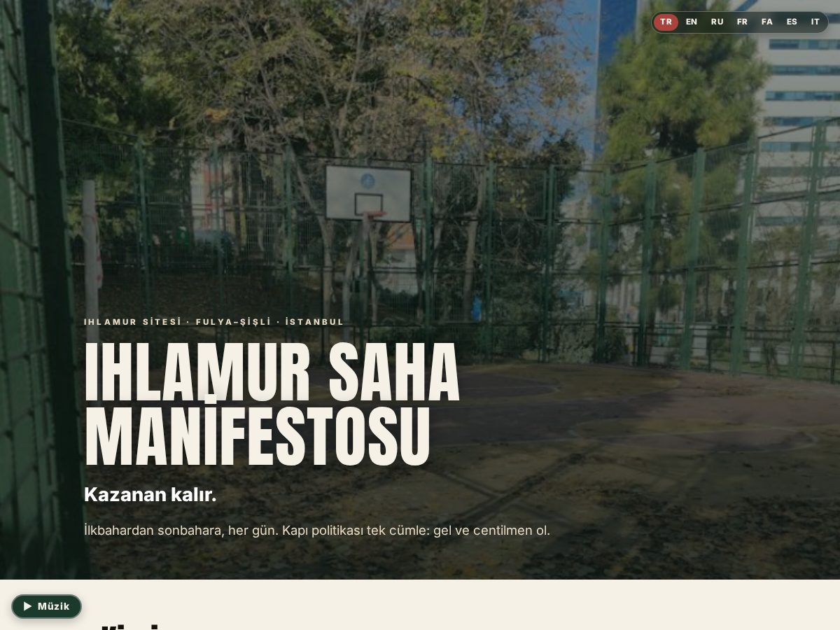 Landing-page snapshot of ihlamur.site