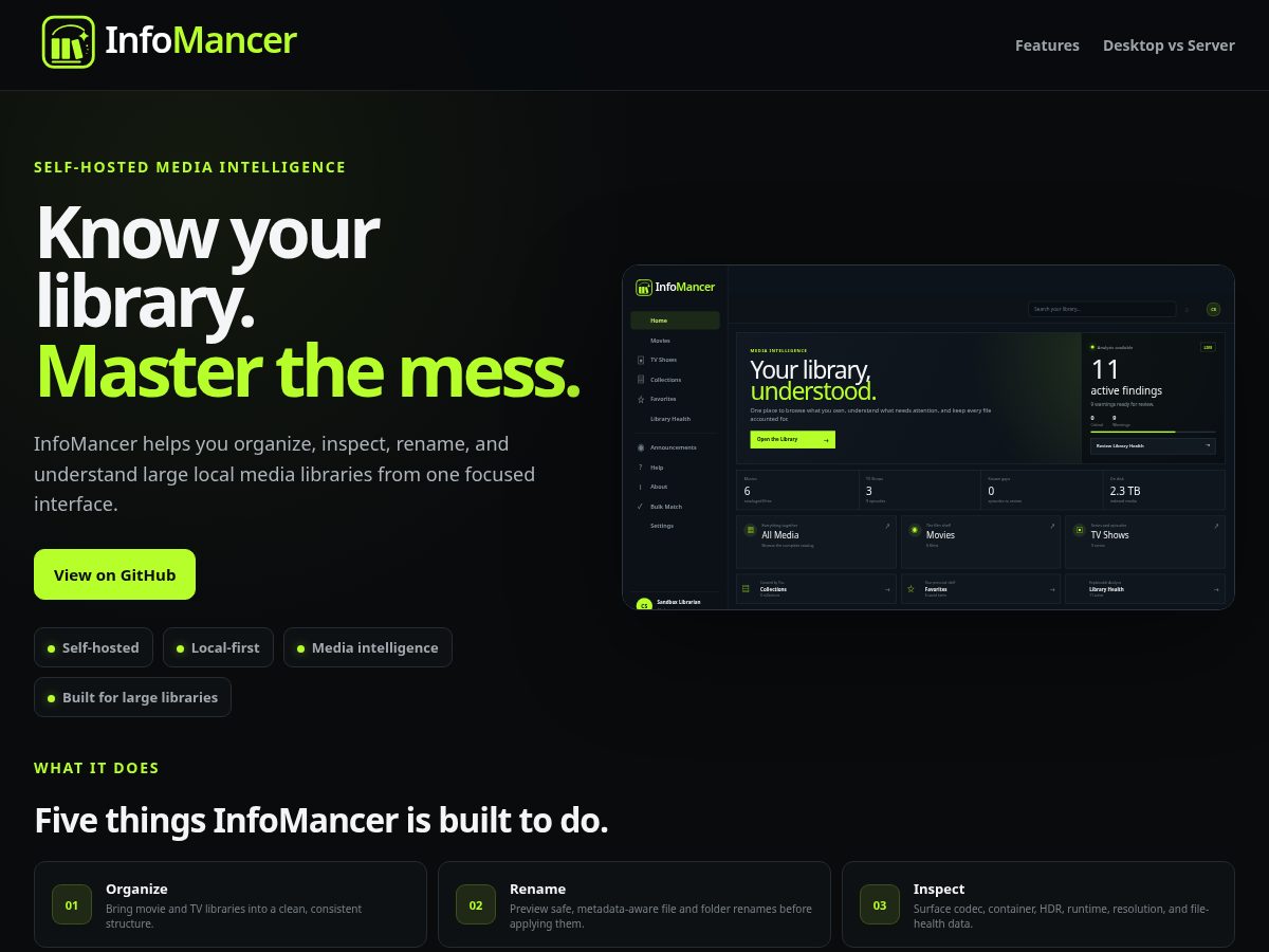 Landing-page snapshot of infomancer.media