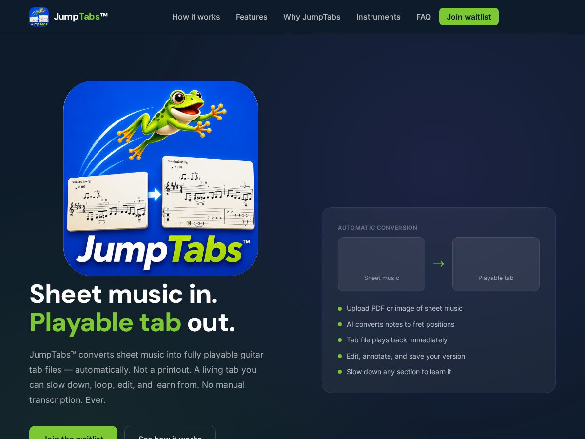 Landing-page snapshot of jumptabs.app