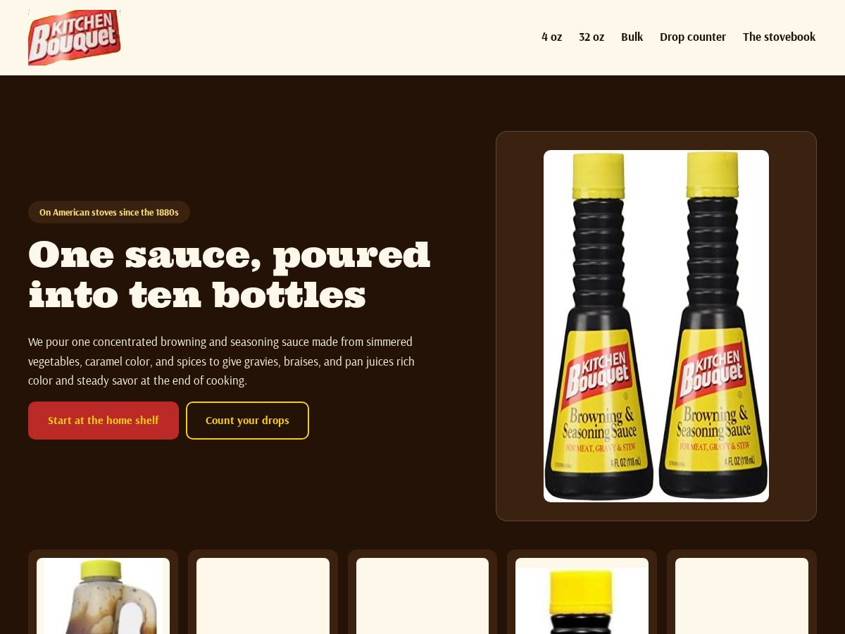 Landing-page snapshot of kitchen-bouquet.com