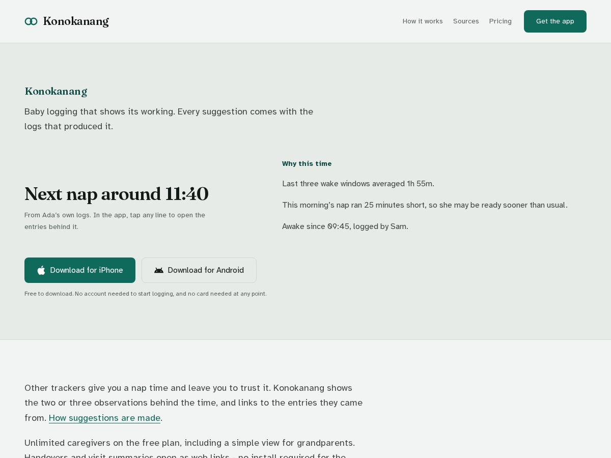 Landing-page snapshot of konokanang.com