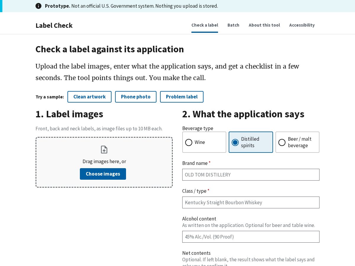 Landing-page snapshot of labelcheck.dev