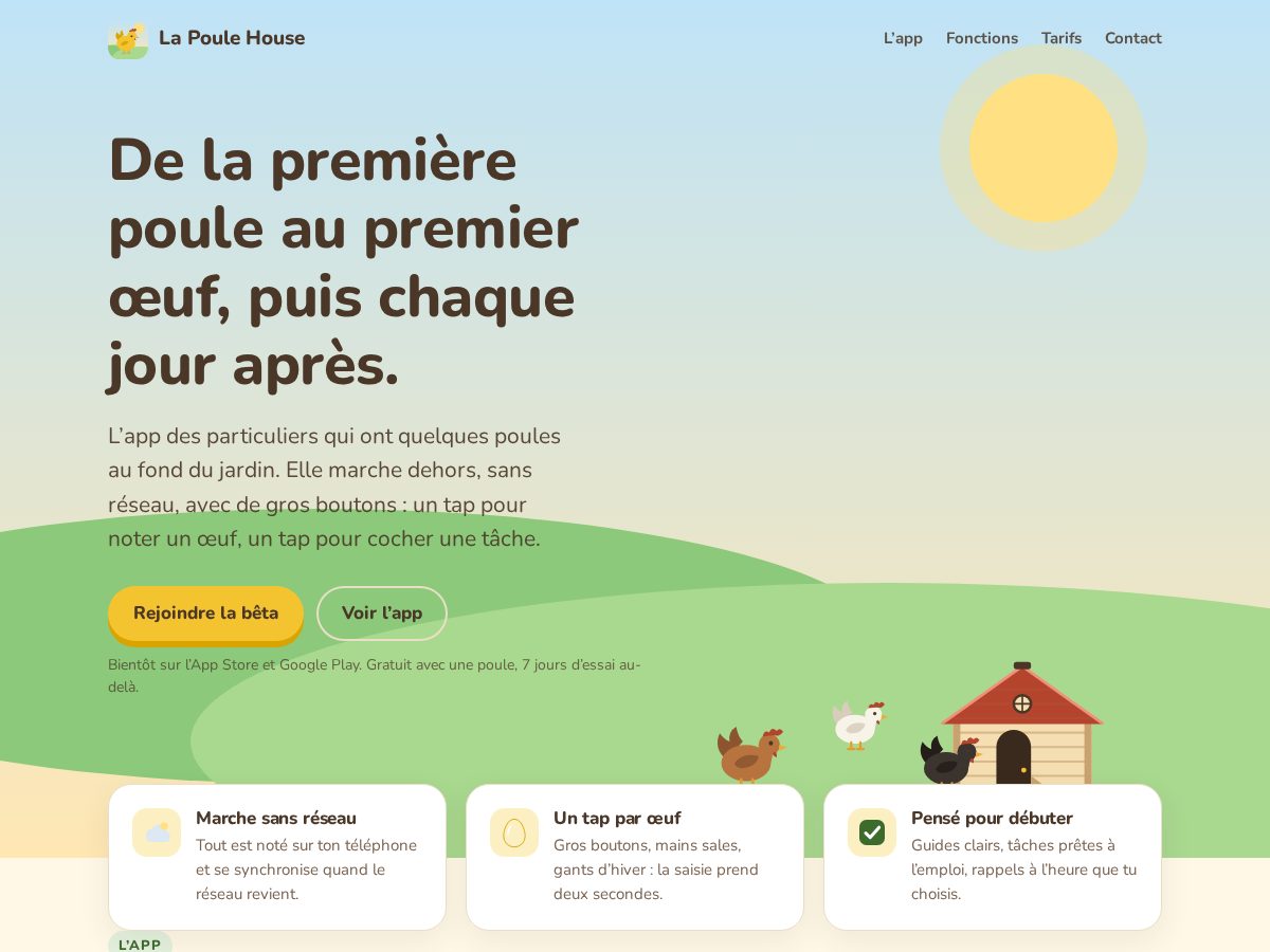 Landing-page snapshot of lapoulehouse.app