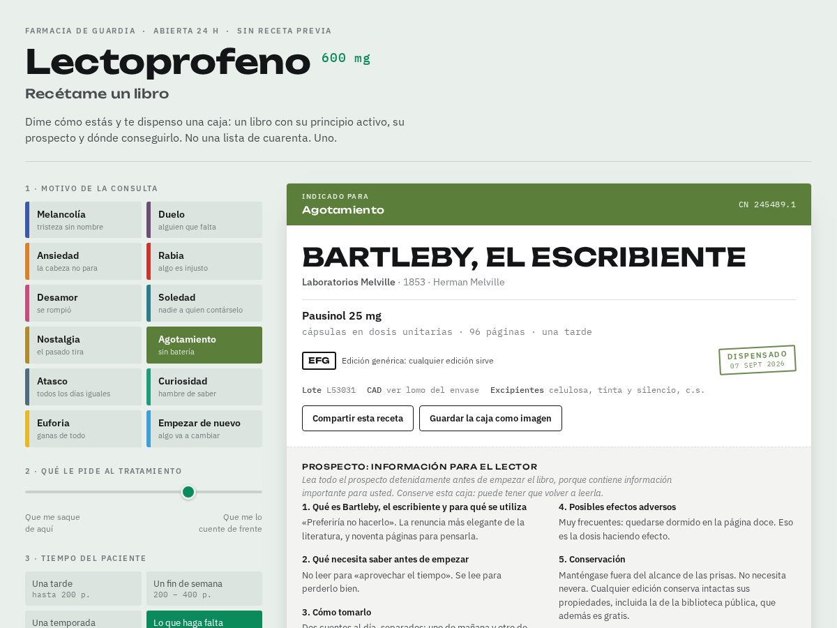 Landing-page snapshot of lectoprofeno.com
