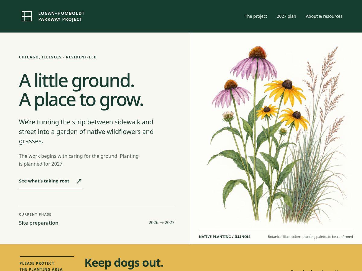 Landing-page snapshot of loganhumboldtgardens.org