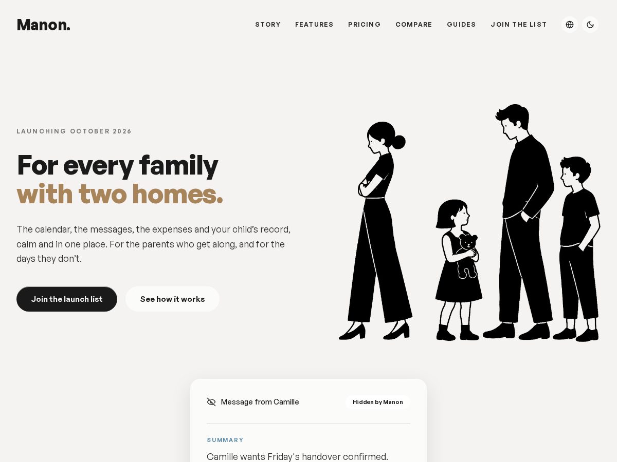 Landing-page snapshot of manon.app