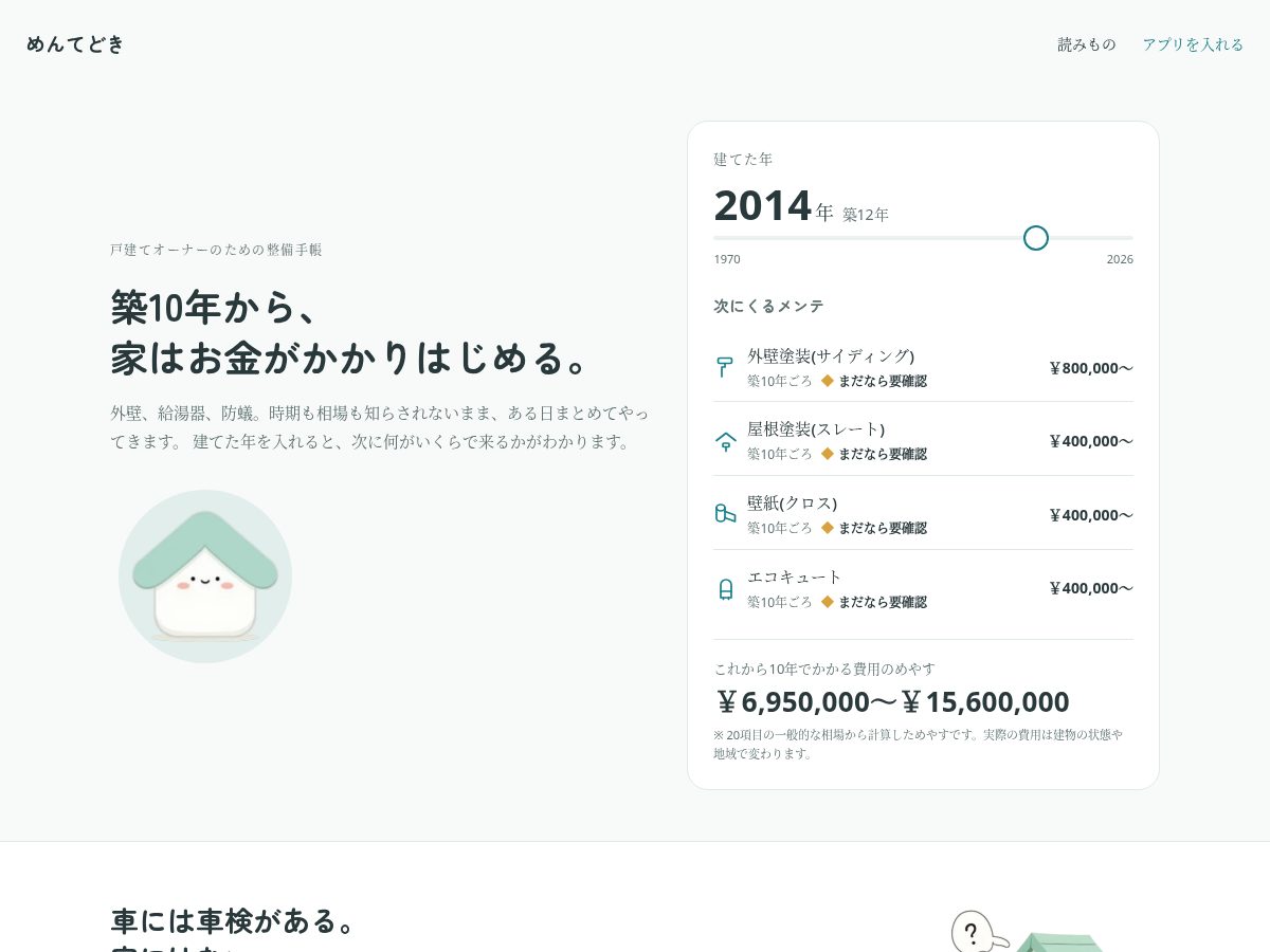 Landing-page snapshot of mentedoki.app