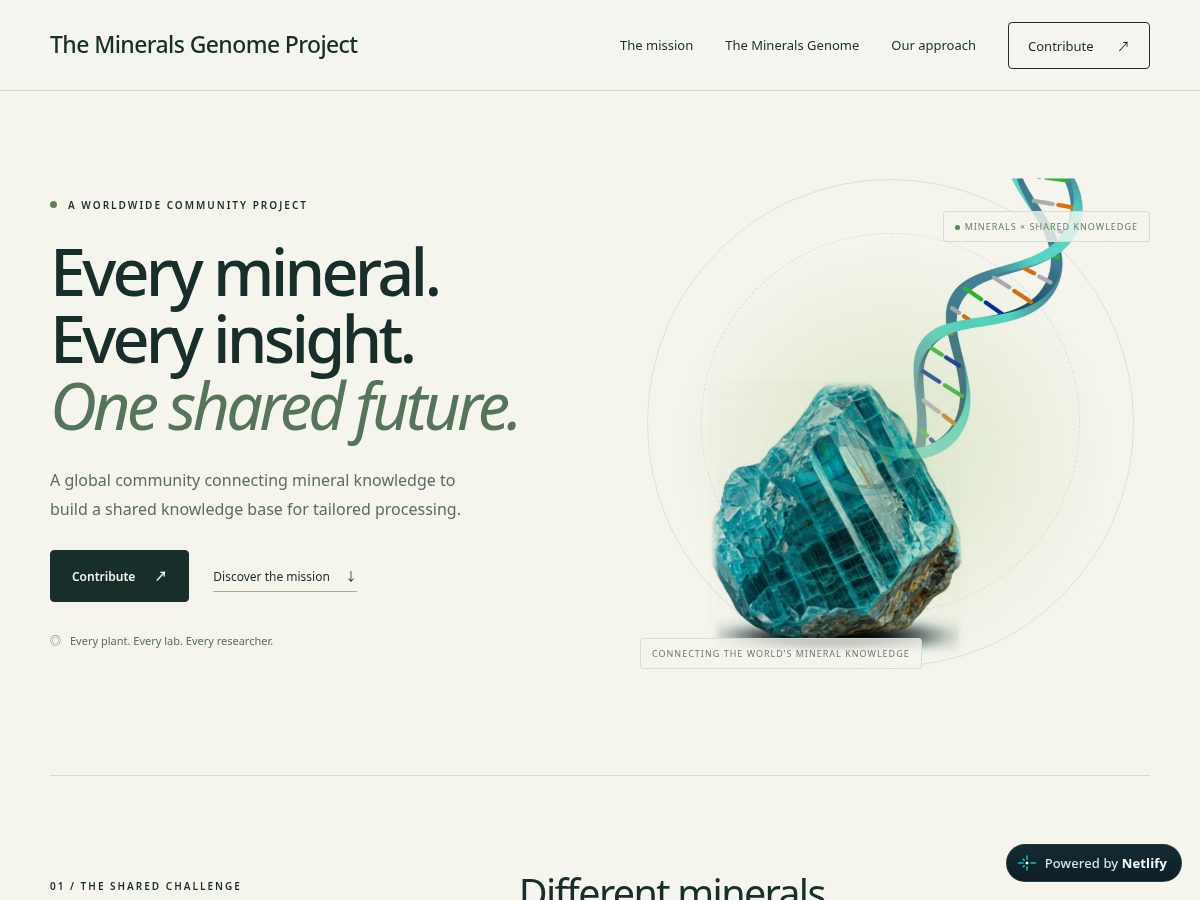 Landing-page snapshot of mineralsgenome.com