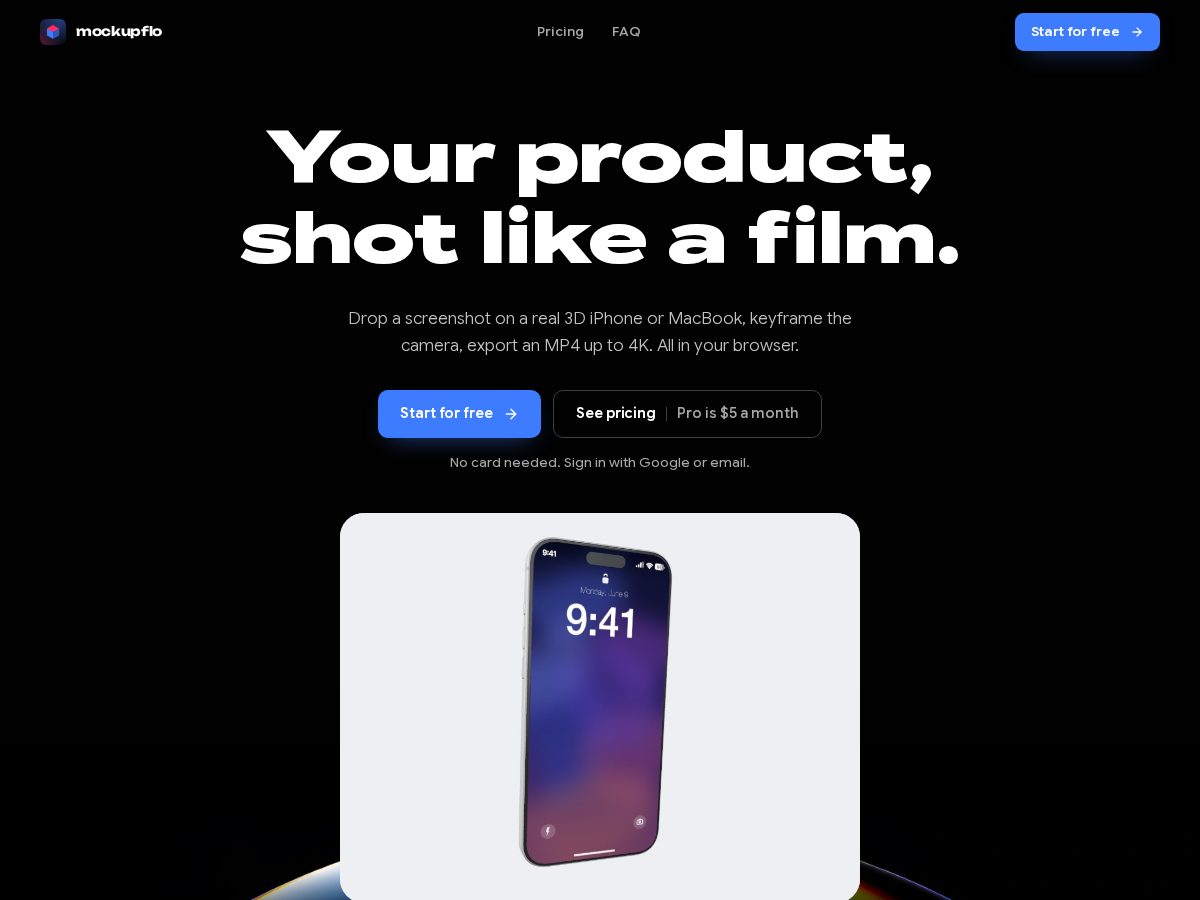 Landing-page snapshot of mockupflo.com