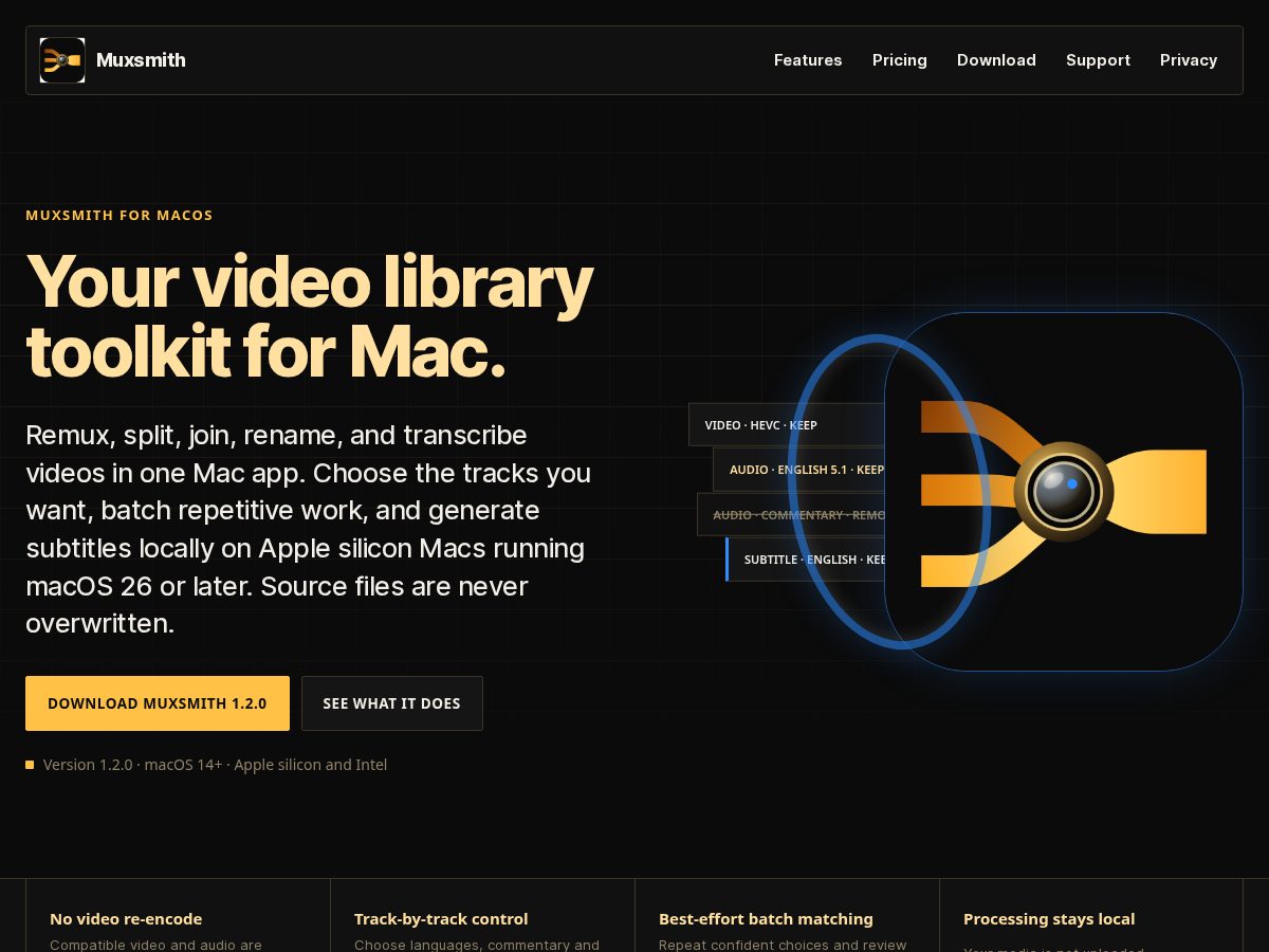 Landing-page snapshot of muxsmith.com