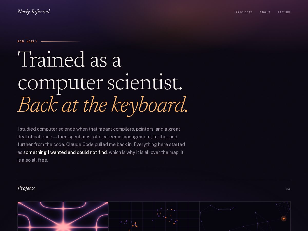 Landing-page snapshot of neelyinferred.com