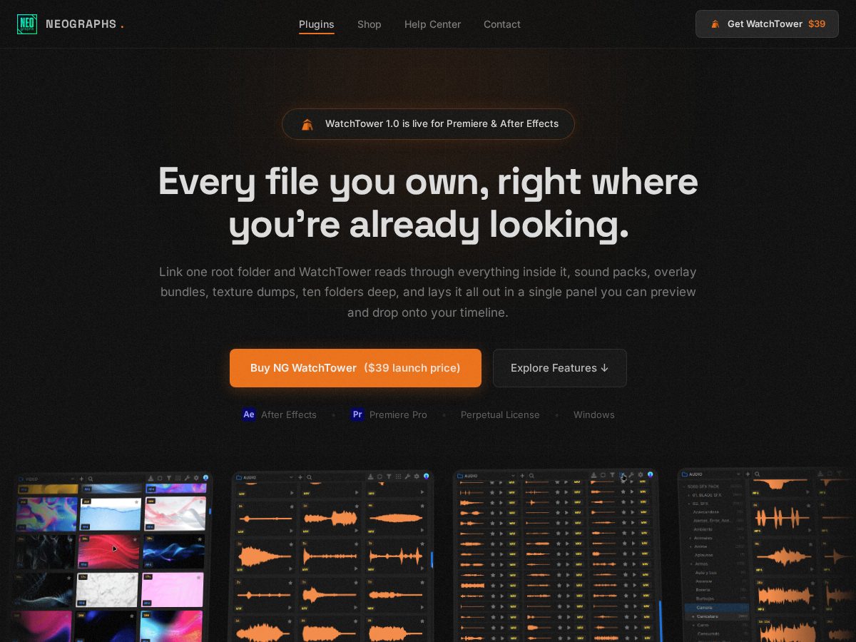 Landing-page snapshot of neographs.com