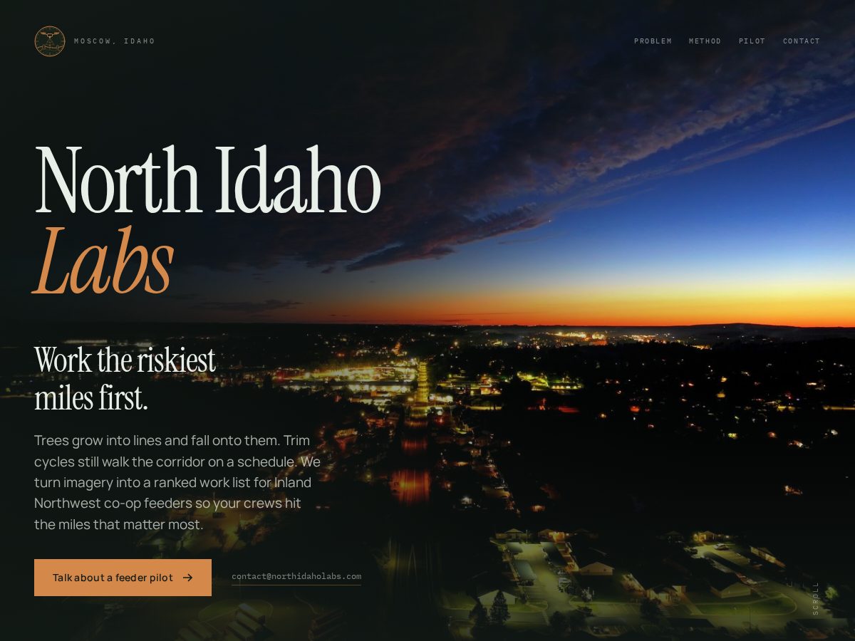 Landing-page snapshot of nidaholabs.org