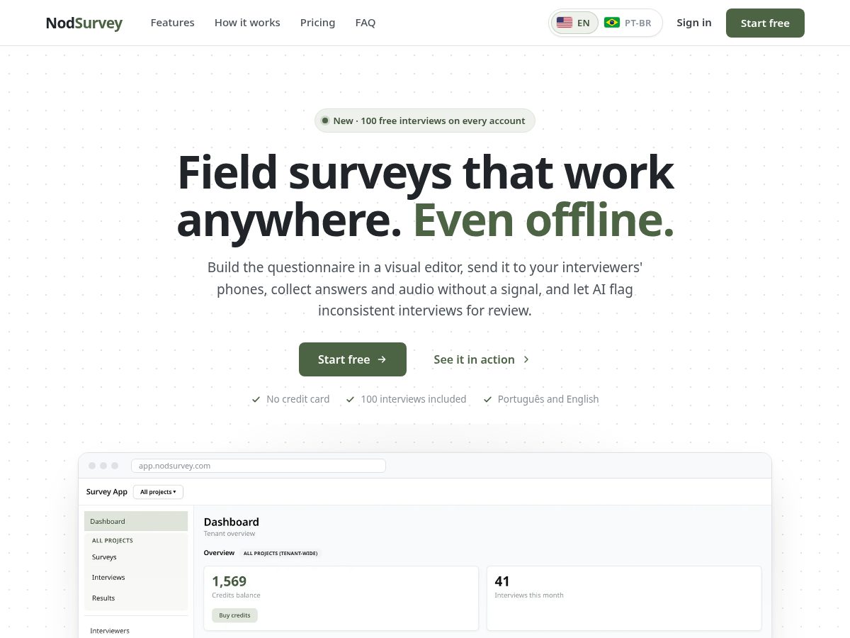 Landing-page snapshot of nodsurvey.com