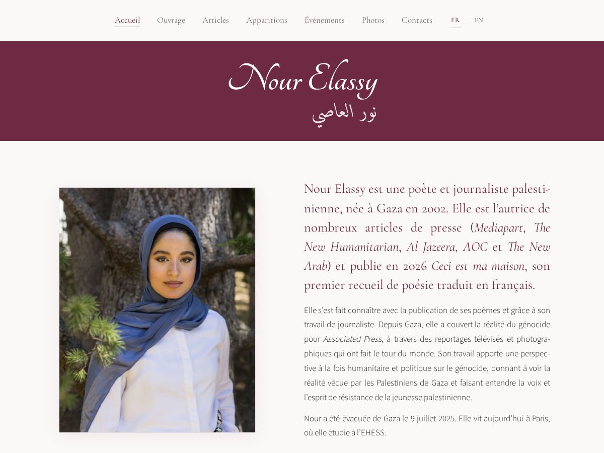 Landing-page snapshot of nour-elassy.com