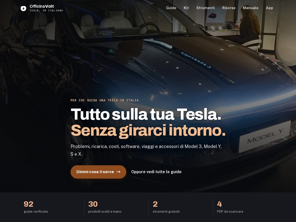 Landing-page snapshot of officinavolt.com
