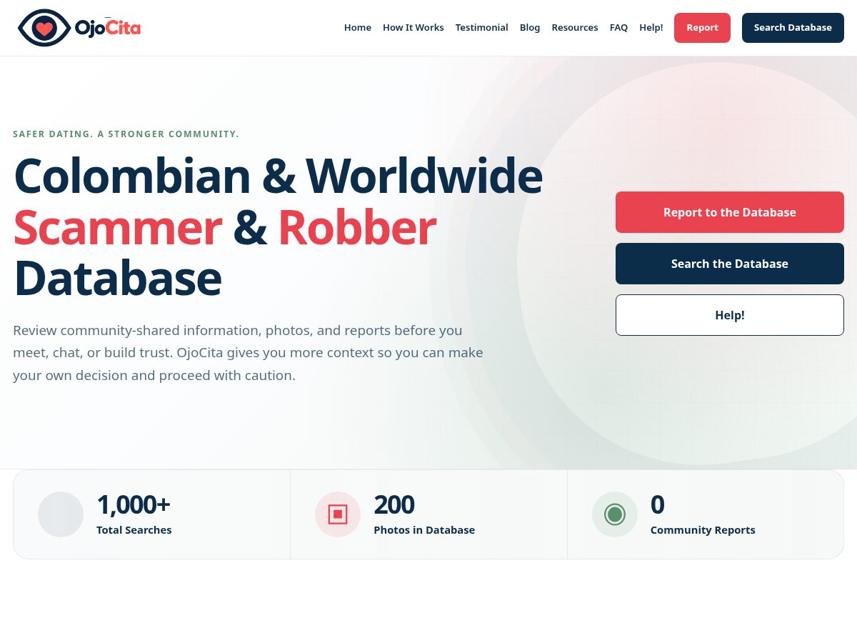 Landing-page snapshot of ojocita.com