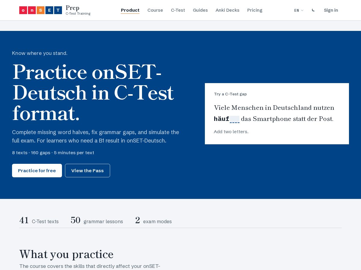 Landing-page snapshot of onsetprep.com