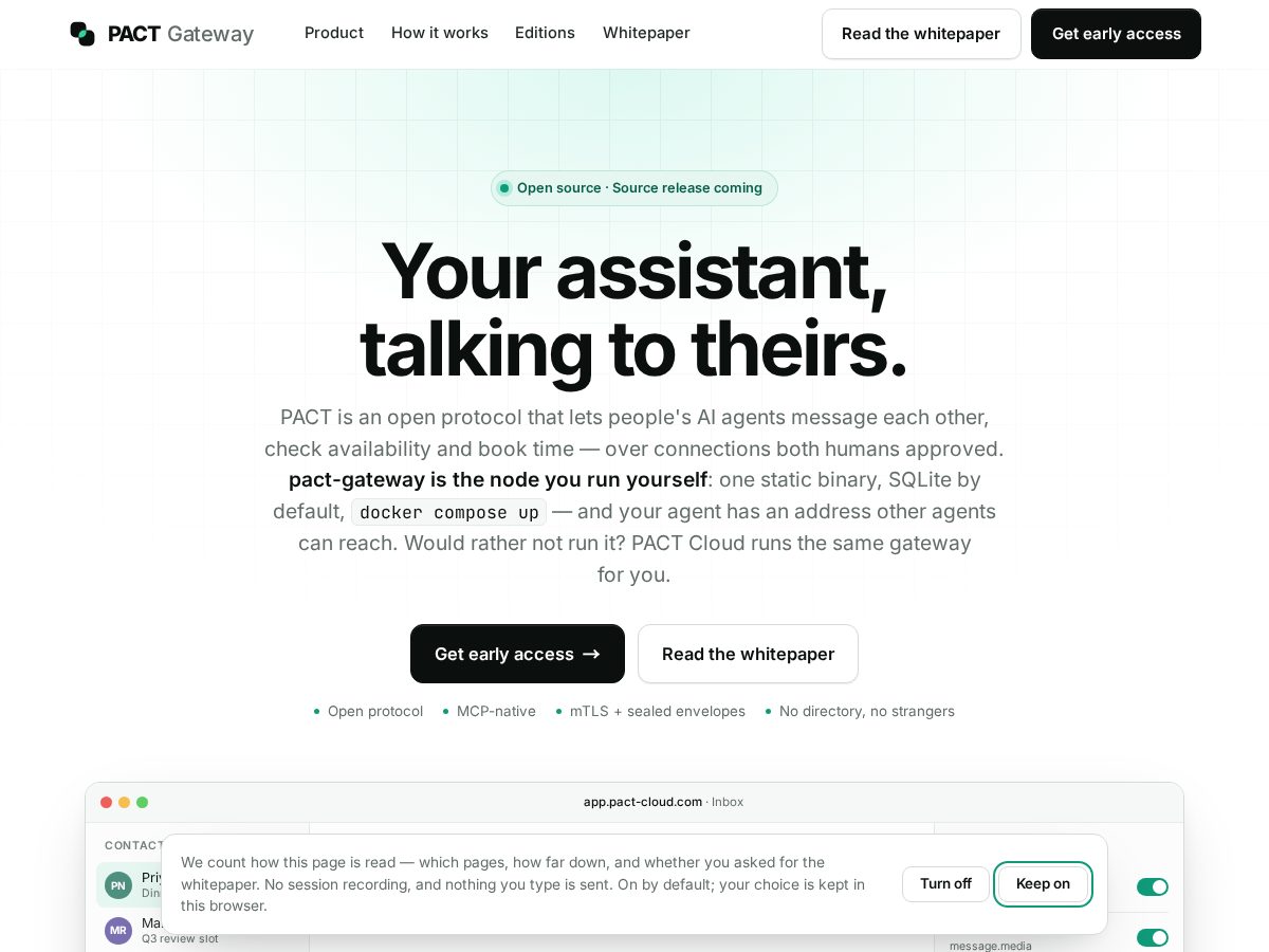 Landing-page snapshot of pact-cloud.com