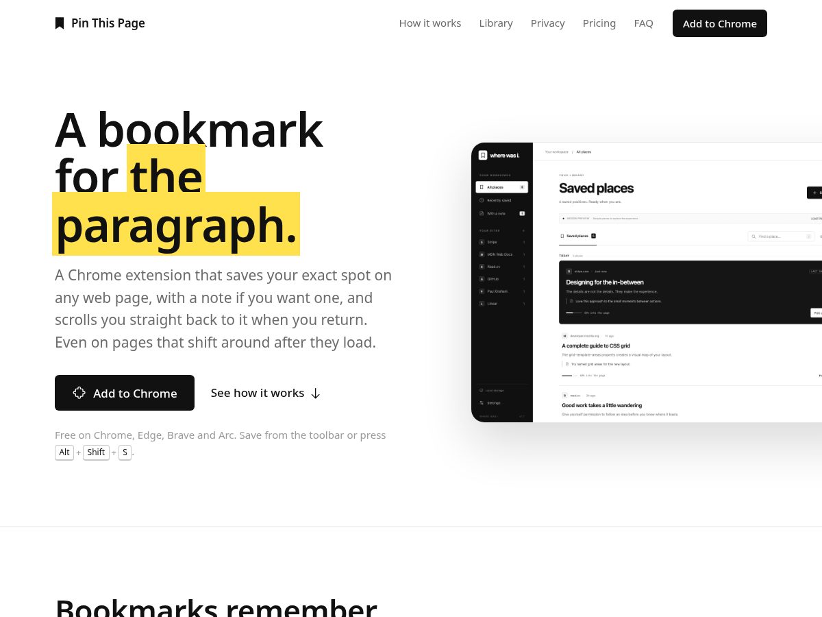 Landing-page snapshot of pinthispage.com