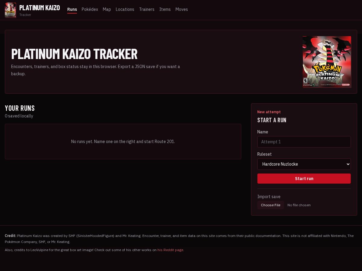 Landing-page snapshot of platinumkaizotracker.com