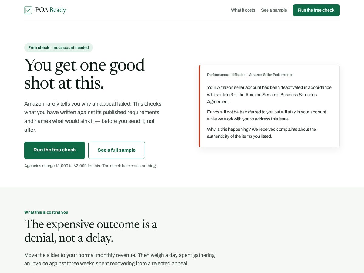 Landing-page snapshot of poaready.com
