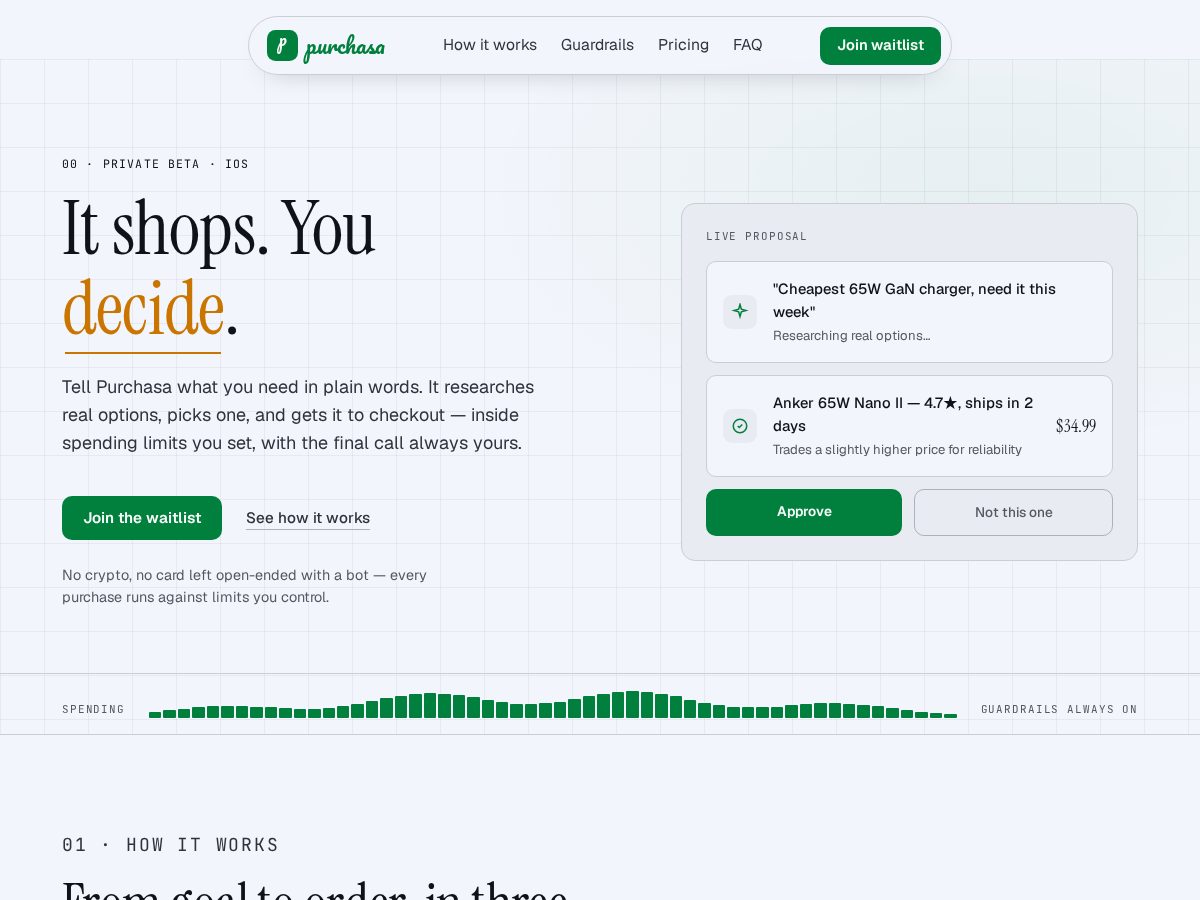 Landing-page snapshot of purchasa.xyz