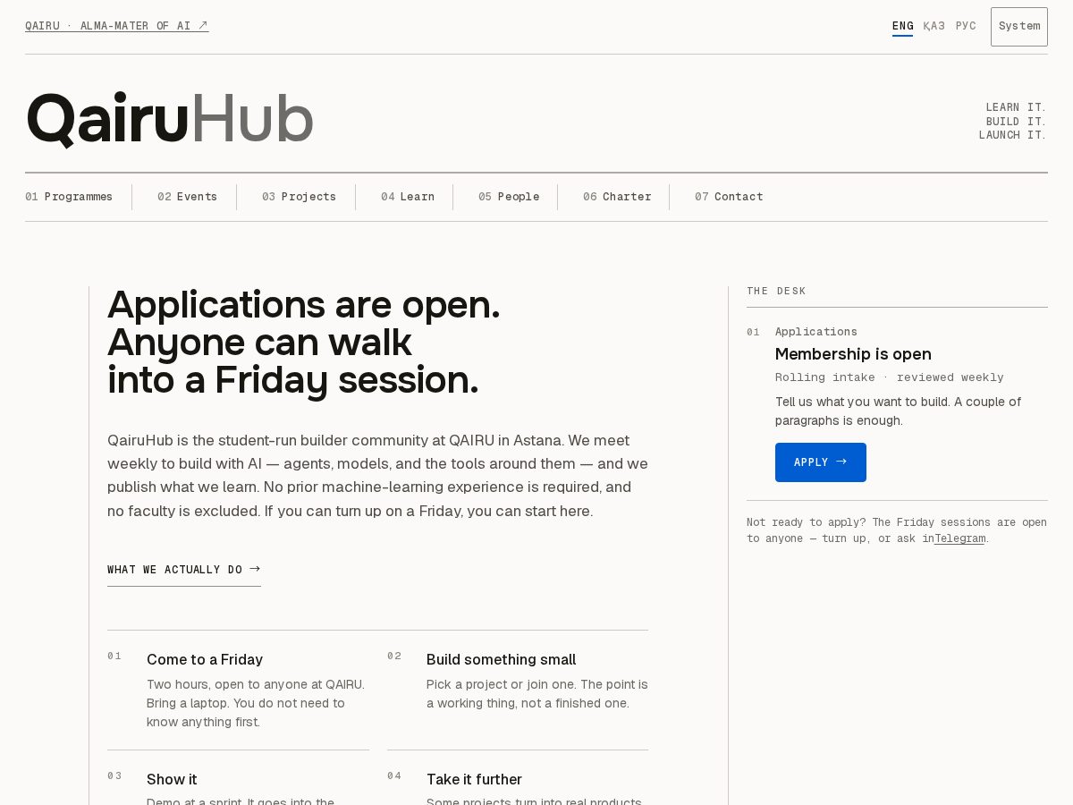 Landing-page snapshot of qairuhub.com