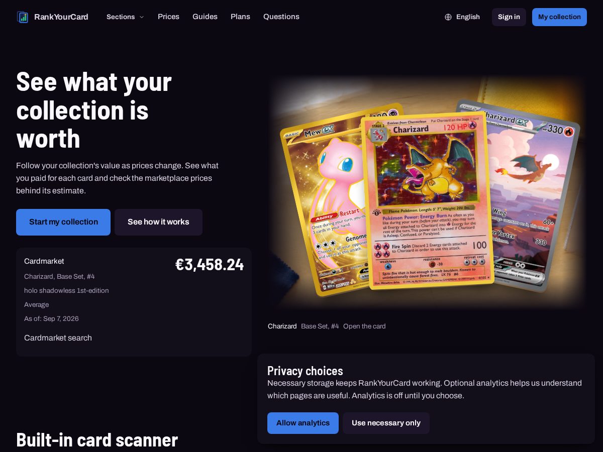 Landing-page snapshot of rankyourcard.online