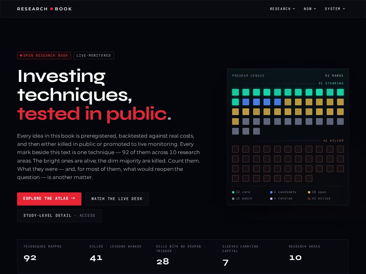 Landing-page snapshot of researchbook.dev