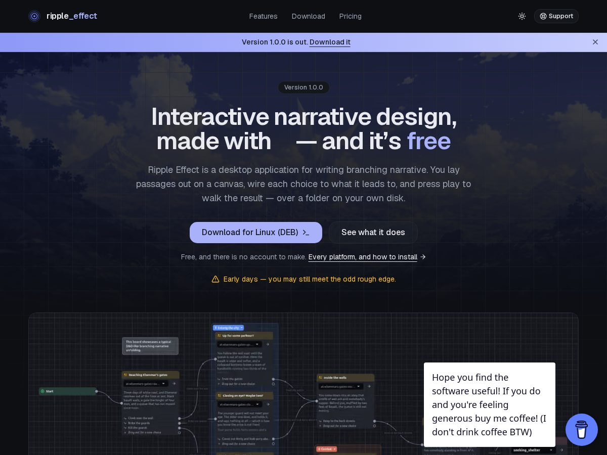 Landing-page snapshot of ripplefx.app