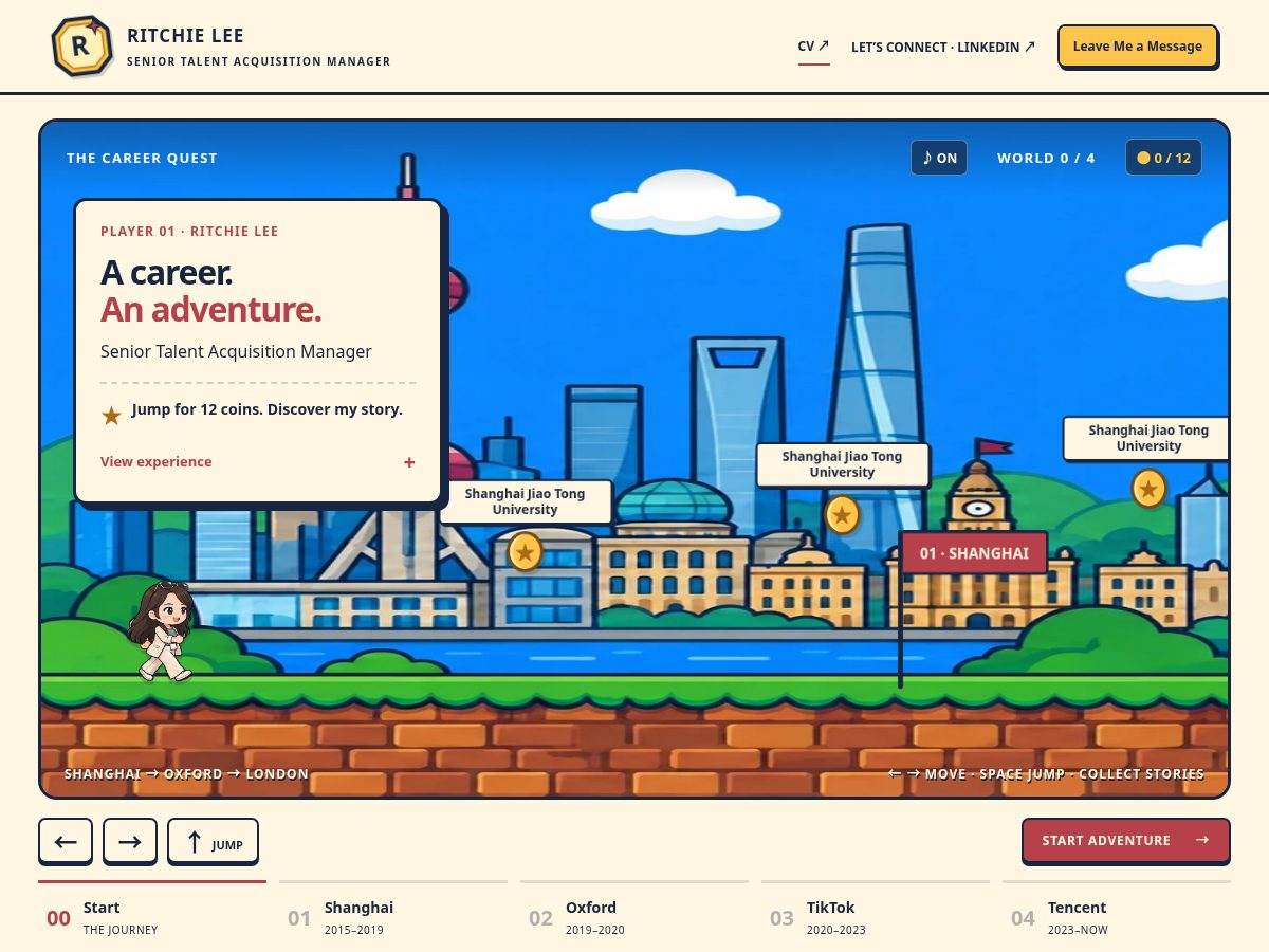 Landing-page snapshot of ritchieleecareers.com