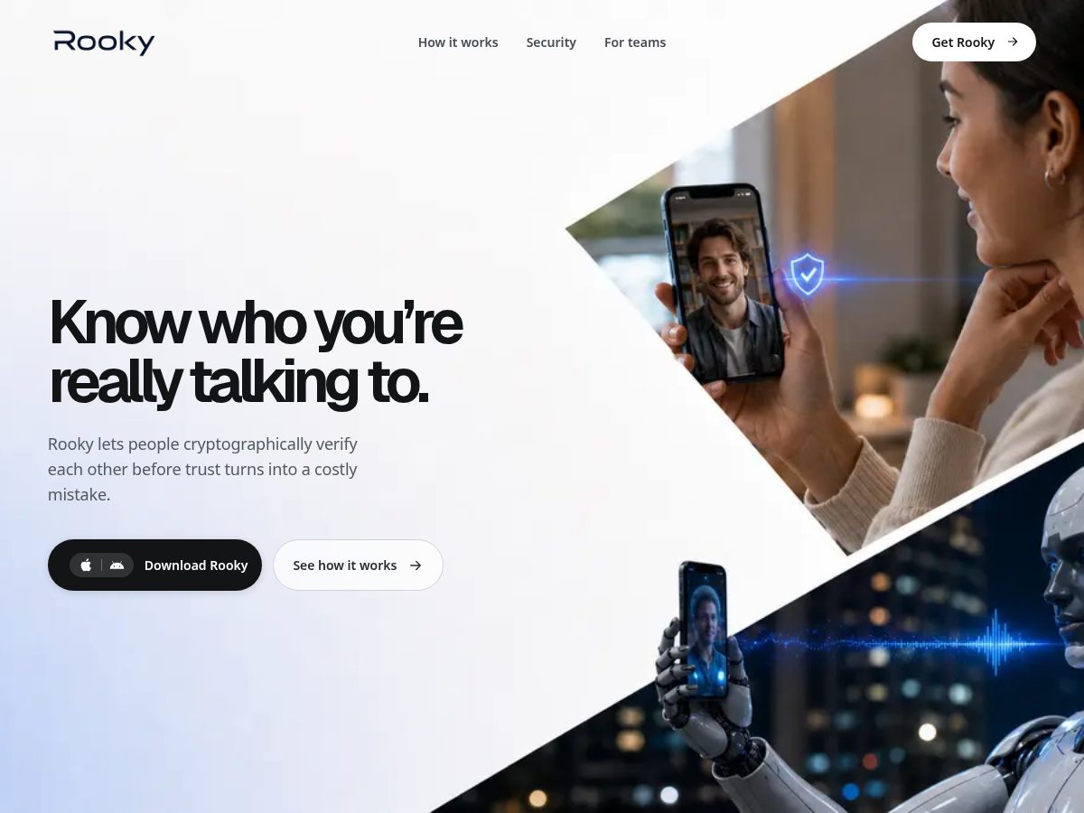 Landing-page snapshot of rooky.app