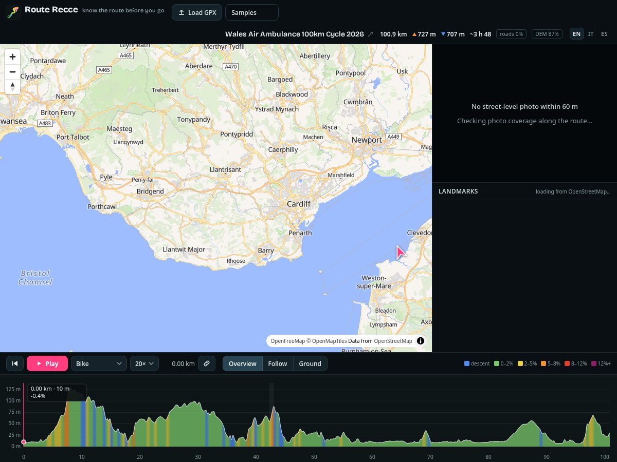Landing-page snapshot of routerecce.app