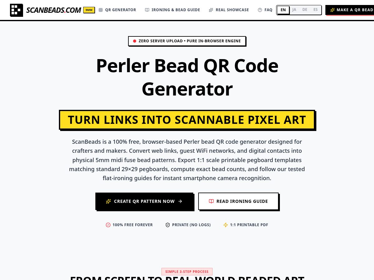 Landing-page snapshot of scanbeads.com