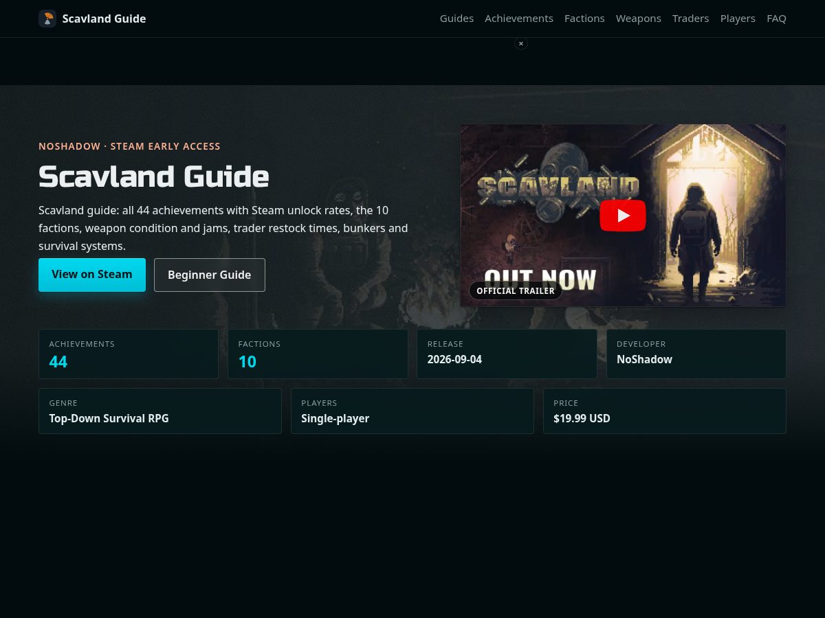 Landing-page snapshot of scavland.site