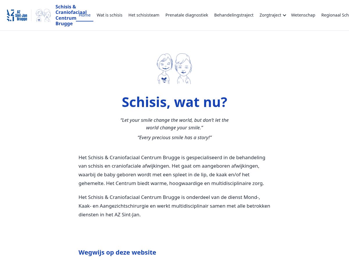 Landing-page snapshot of schisiscraniofaciaal-centrumbrugge.com