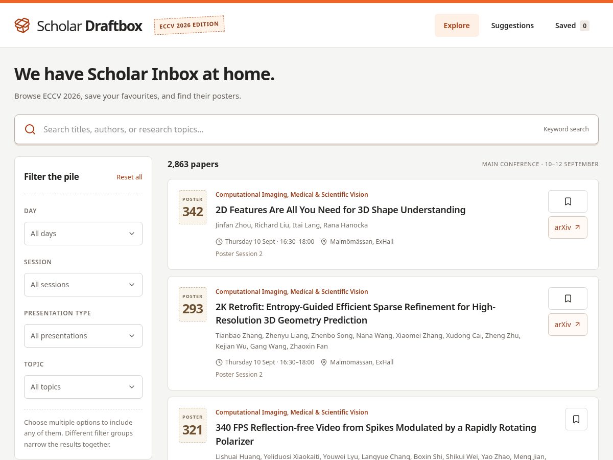 Landing-page snapshot of scholar-draftbox.com