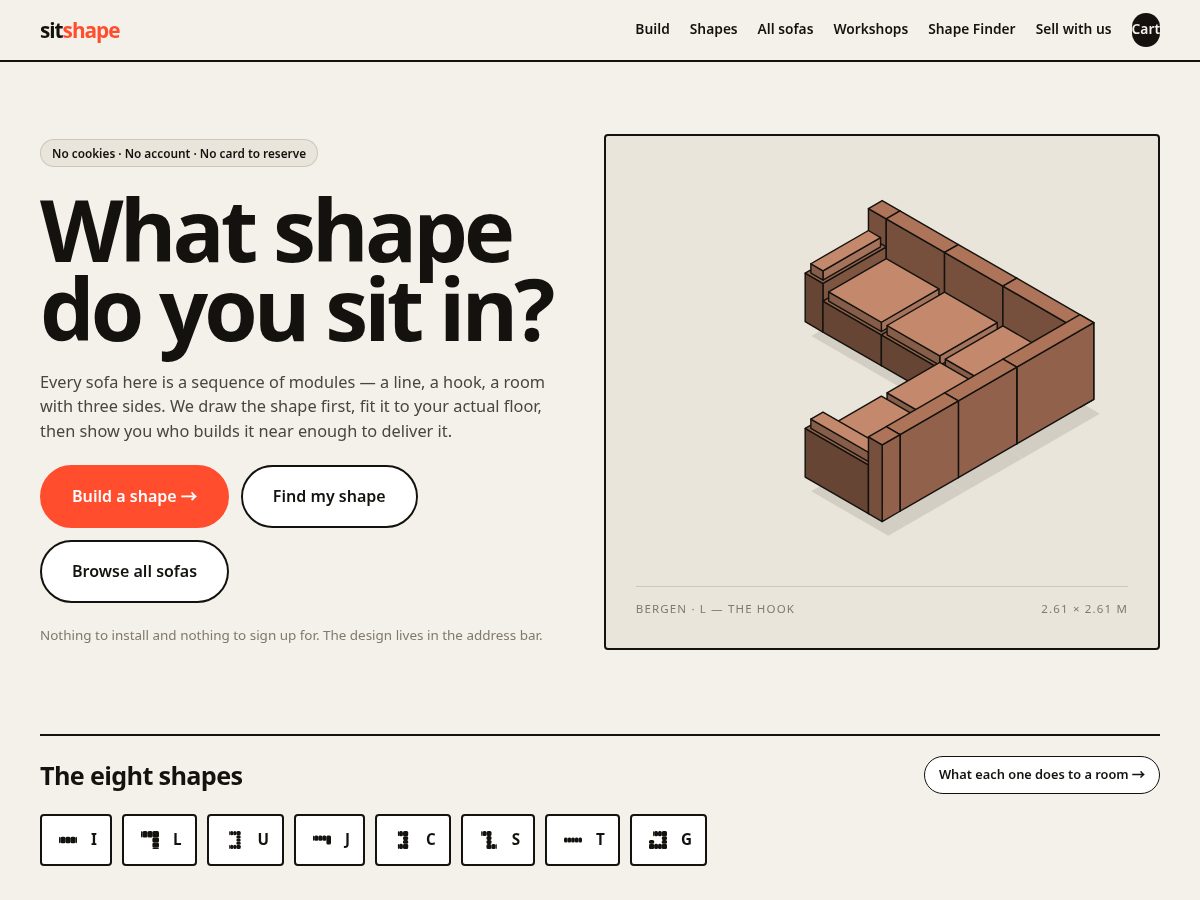 Landing-page snapshot of sitshape.com