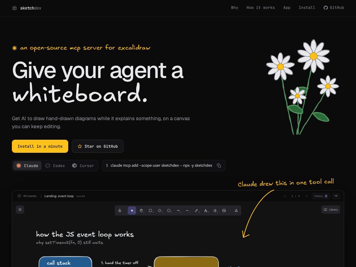 Landing-page snapshot of sketchdex.dev